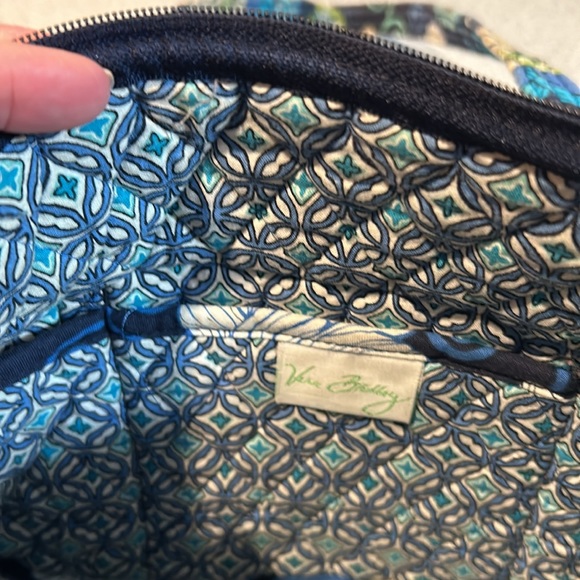 Vera Bradley-Blue Retired Floral Print Purse - 7 x 11 x 3.5- 7 Pocket - Picture 5 of 6